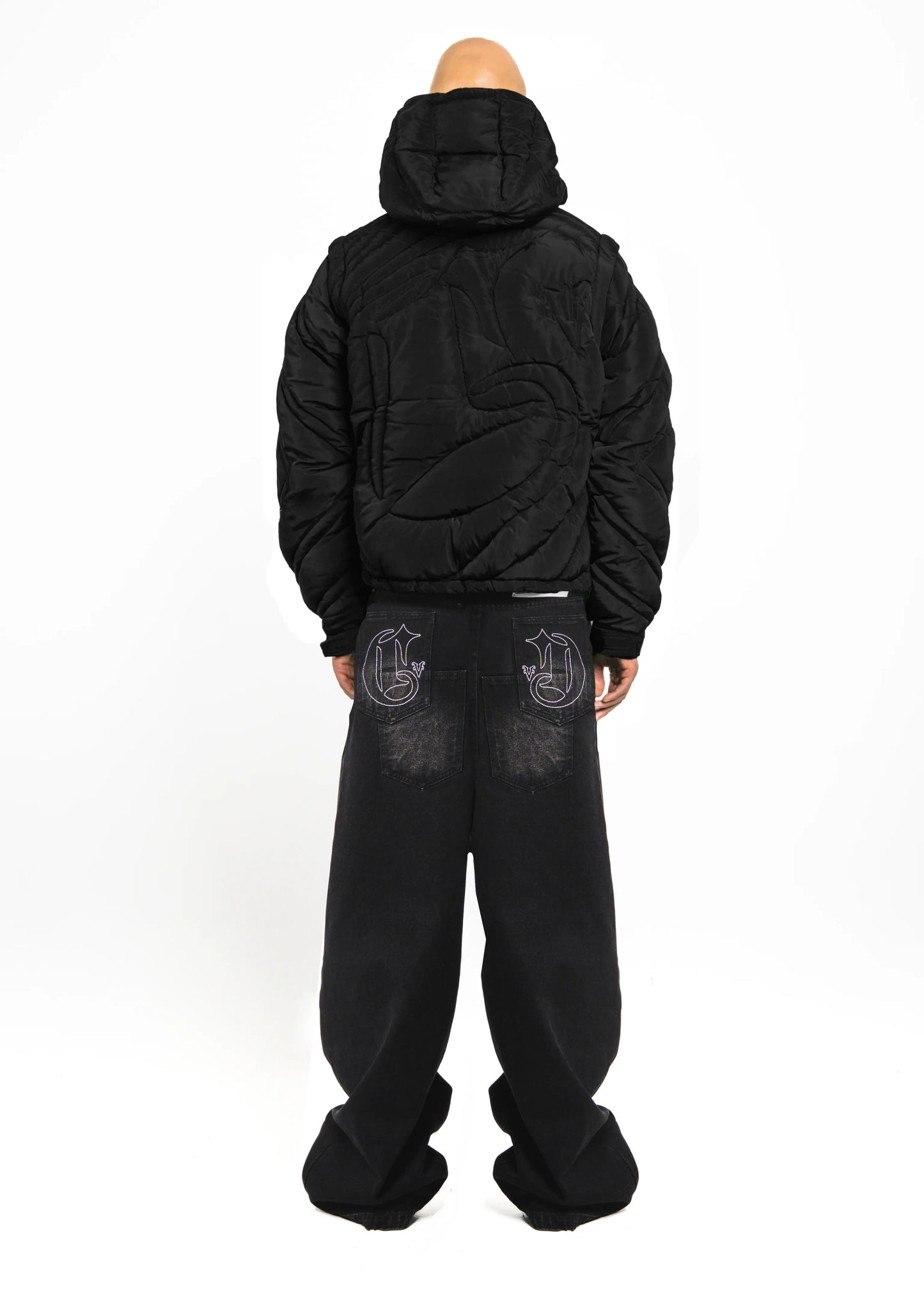 Matte Black Embossed Puffer