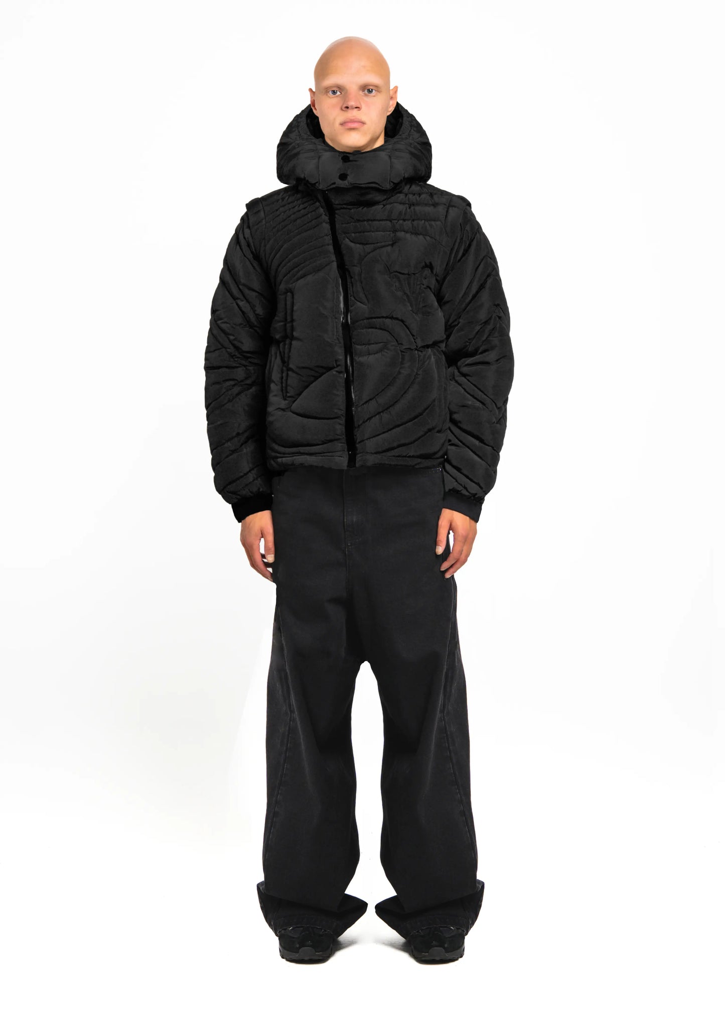 Matte Black Embossed Puffer