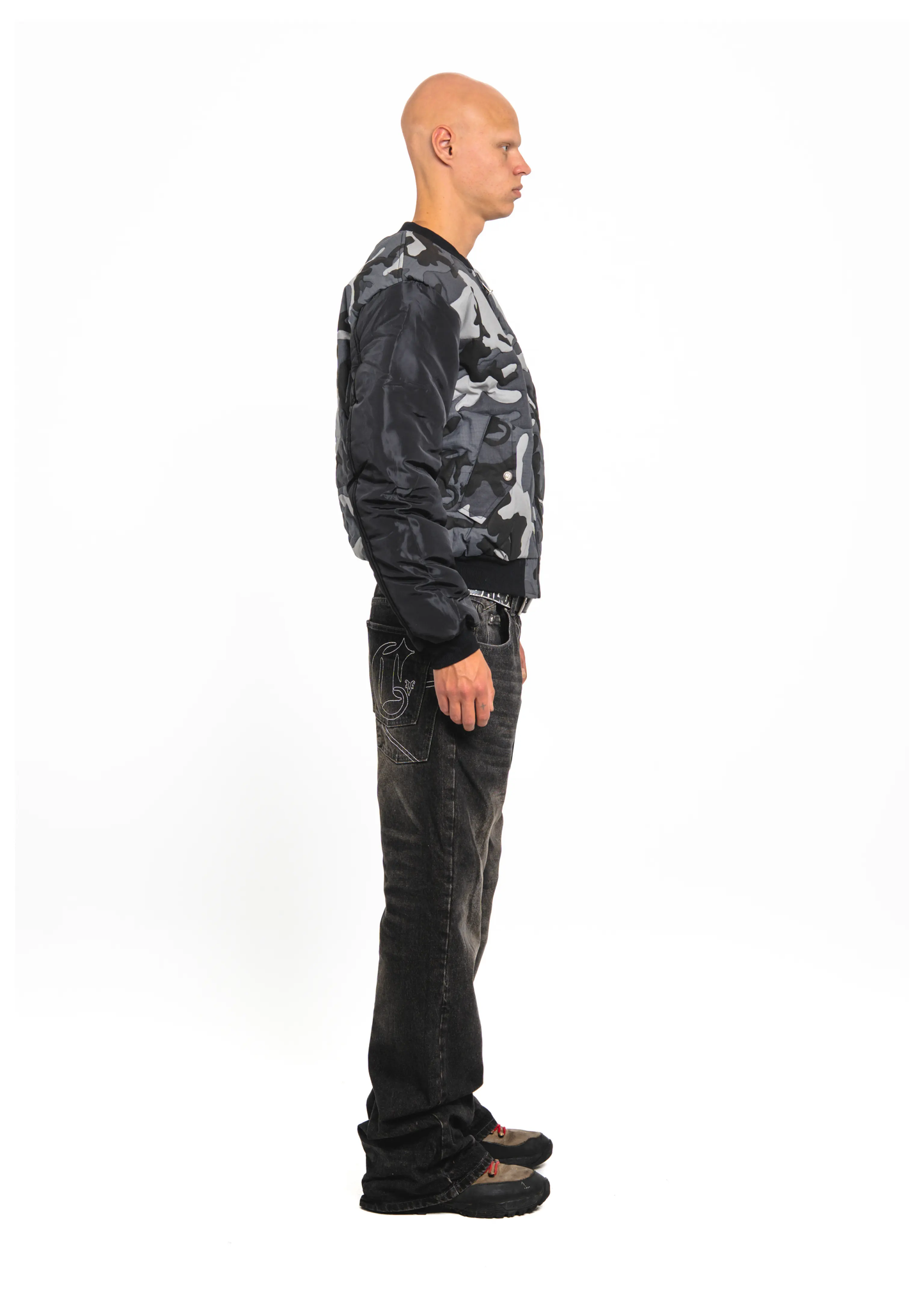 Stitched Snow Camo Bomber