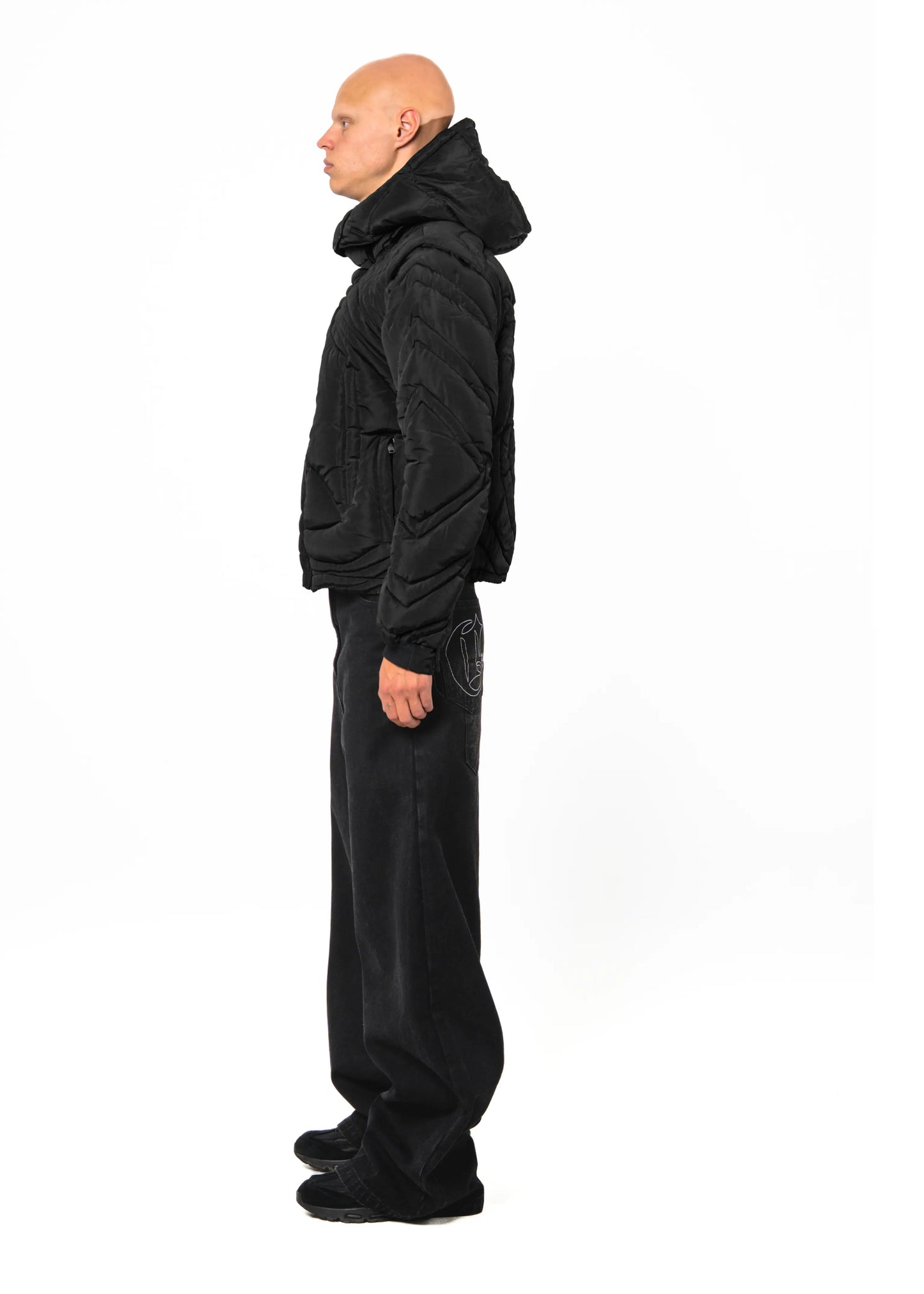 Matte Black Embossed Puffer