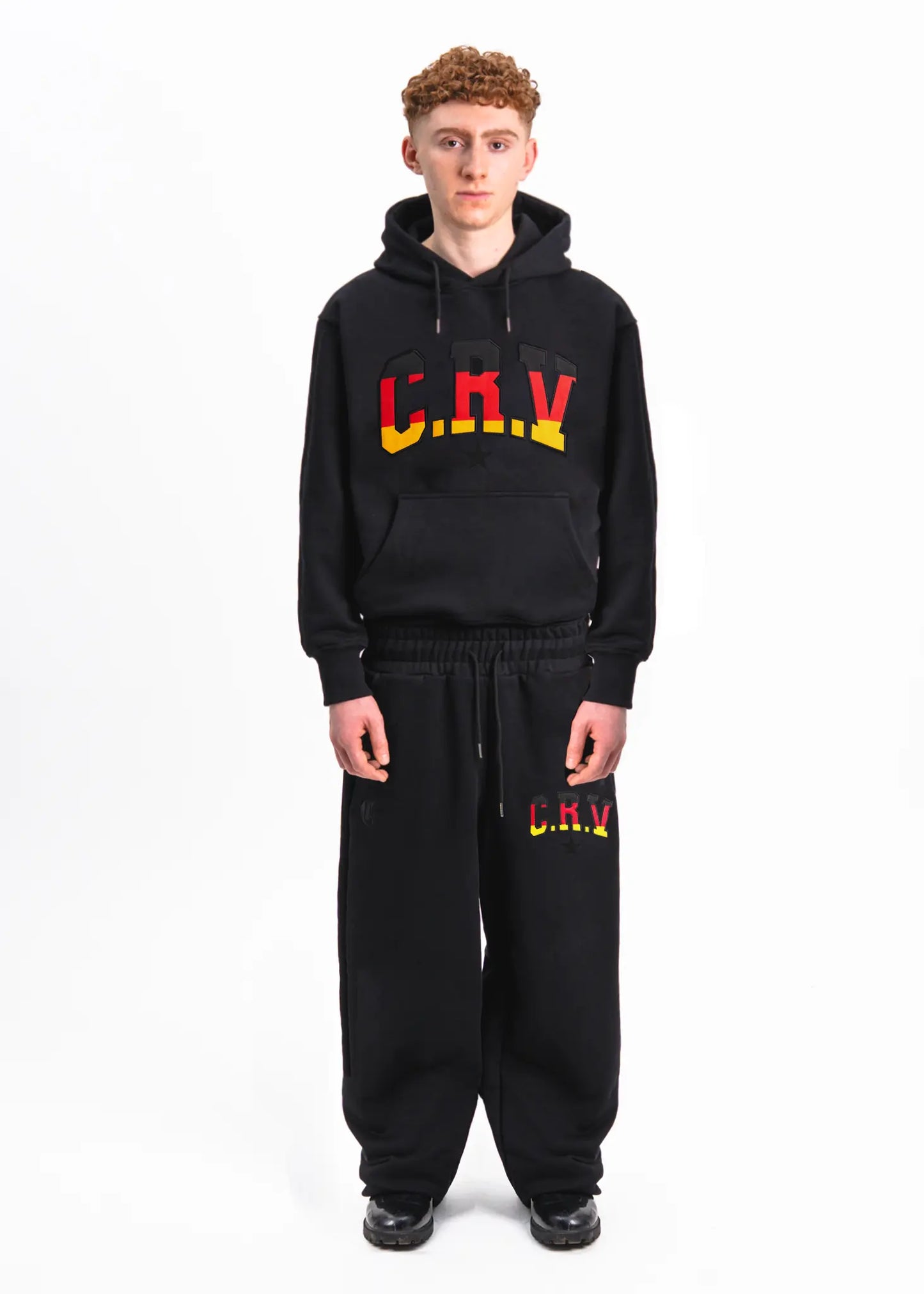 BLACK GERMAN FLAG CRV SWEATPANTS