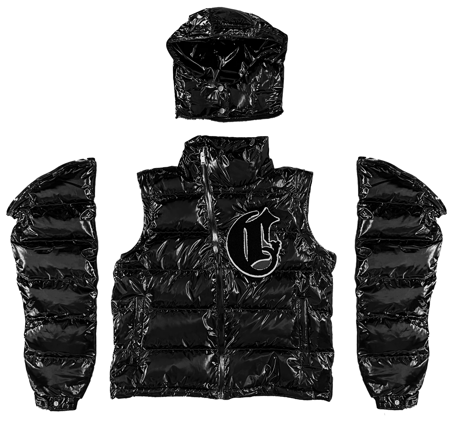 Metallic Black V2 Puffer Corvidae