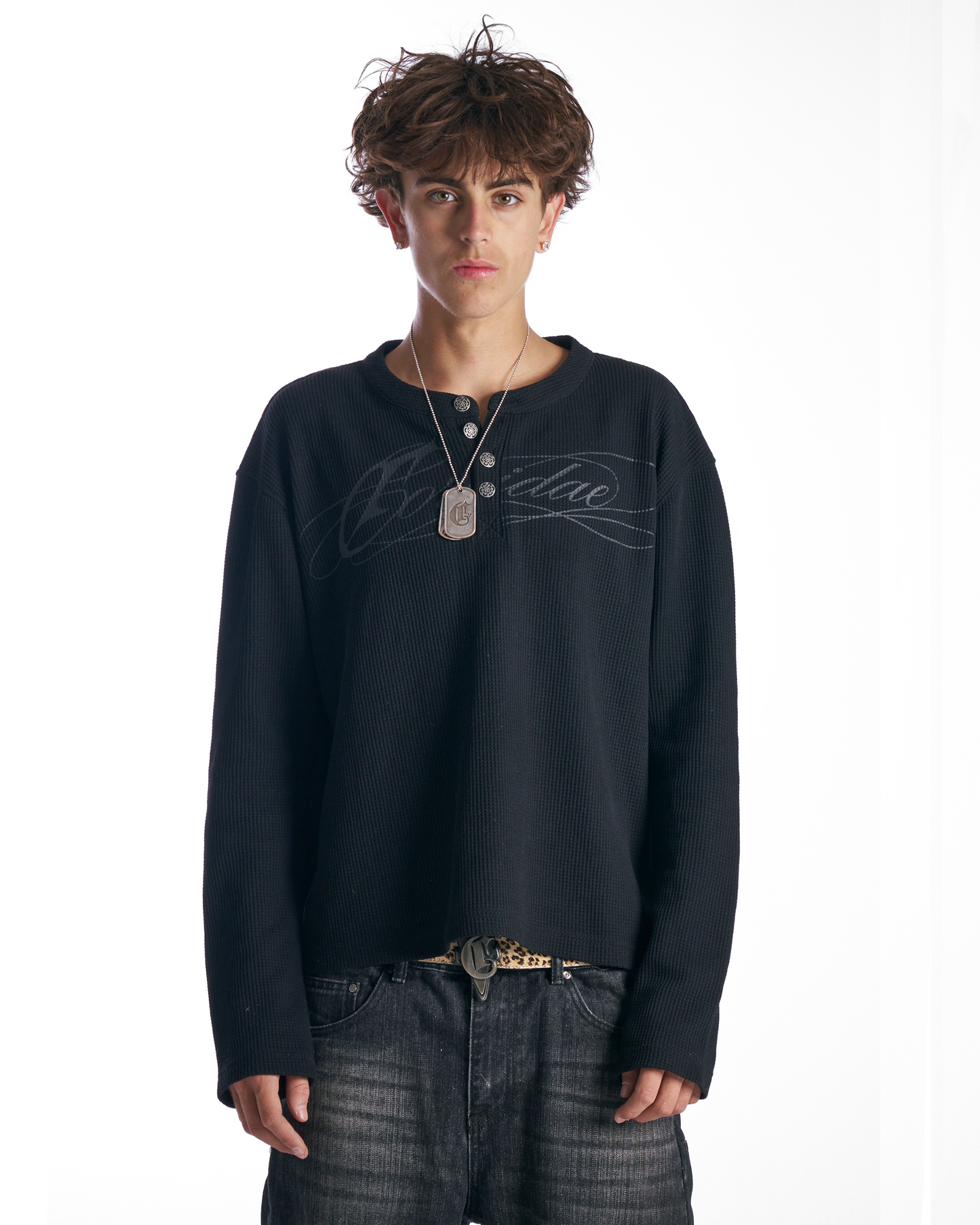 Black Script Henley