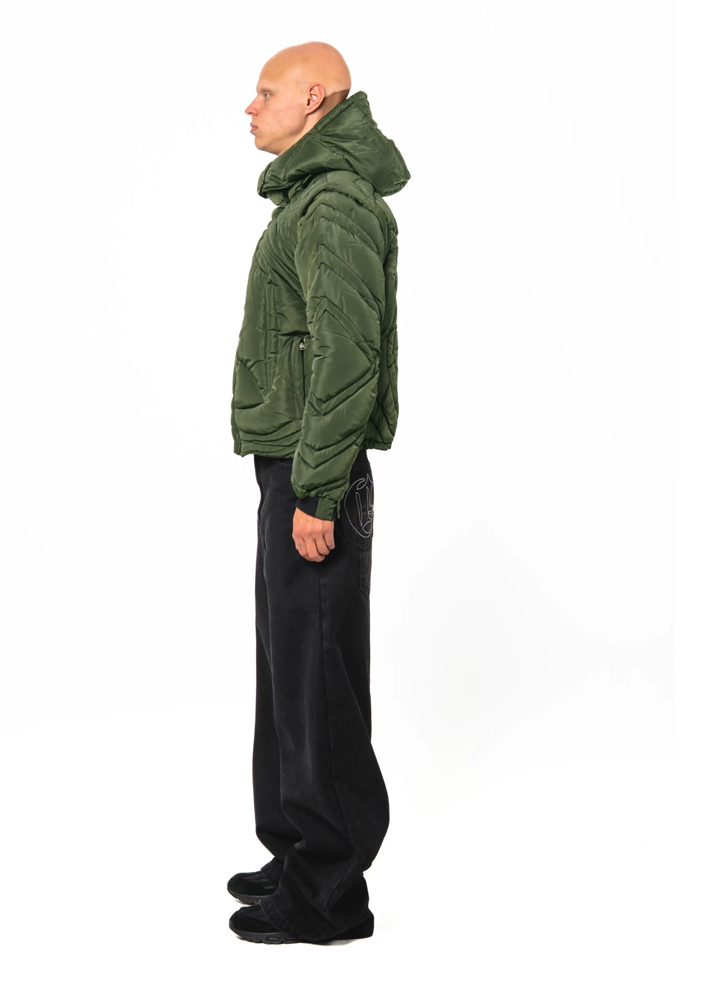 Green Embossed Puffer