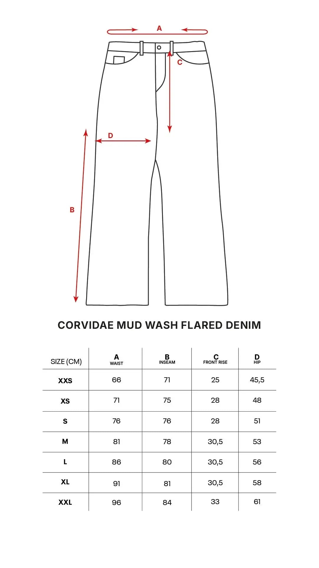 Mud-Wash Flared Denim Corvidae