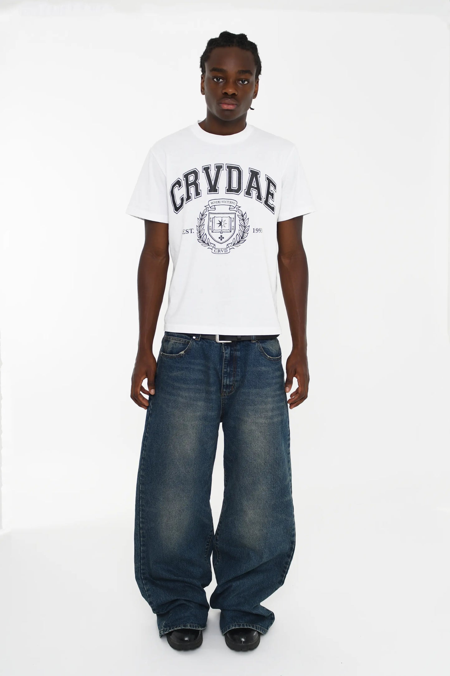 Varsity Tee (White) Corvidae