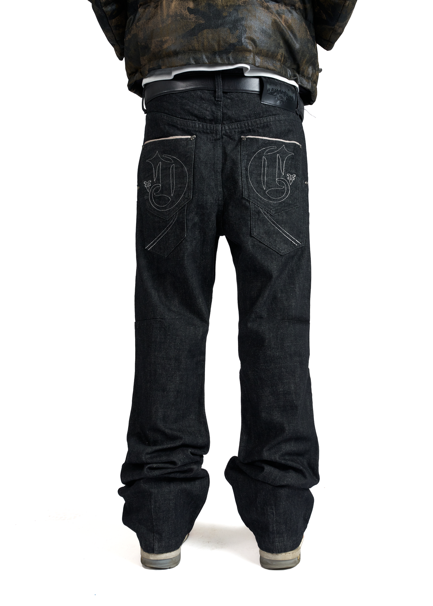 RAW DENIM STRAIGHT LEG JEANS