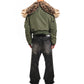 Khaki Leopard Fur Hooded Jacket