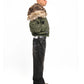 Khaki Leopard Fur Hooded Jacket