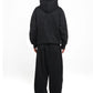 BLACK SILK TRACKSUIT HOODIE