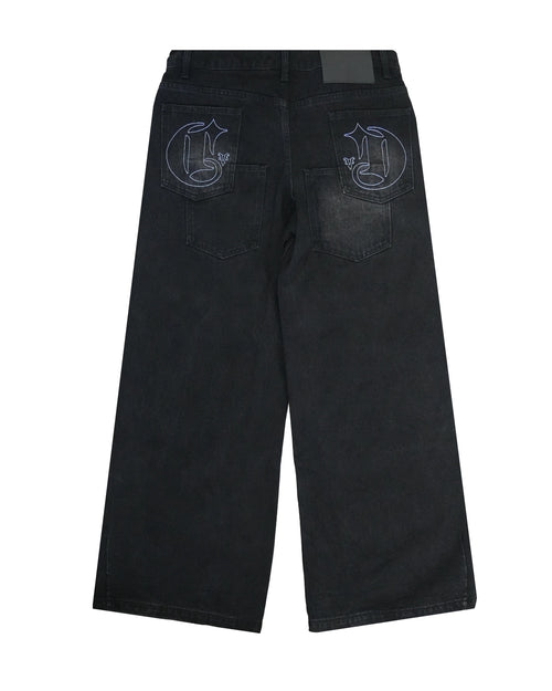 RHINO BAGGY CUT JEANS BLACK