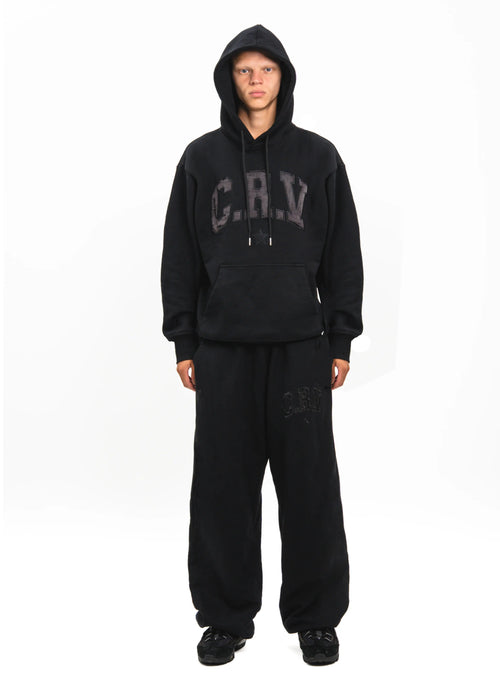 BLACK CRV SILK SWEATPANTS