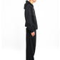 BLACK SILK TRACKSUIT HOODIE