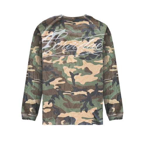 Camo Script Raglan Waffle