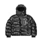 Men’s black puffer jacket with insulated padding, water-resistant exterior, and zippered pockets, perfect for all seasons.