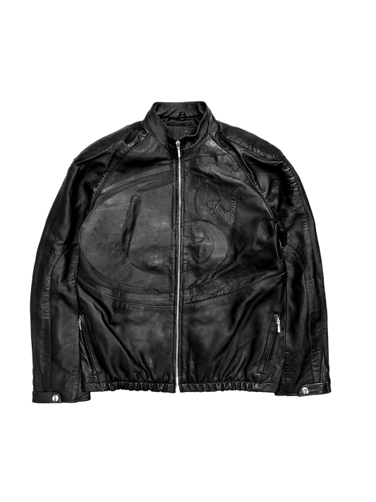 Black Cafe Racer Leather Jacket