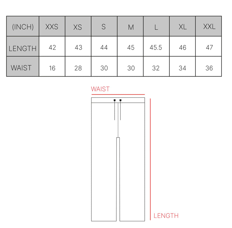 C-LOGO JOGGERS GREY size chart