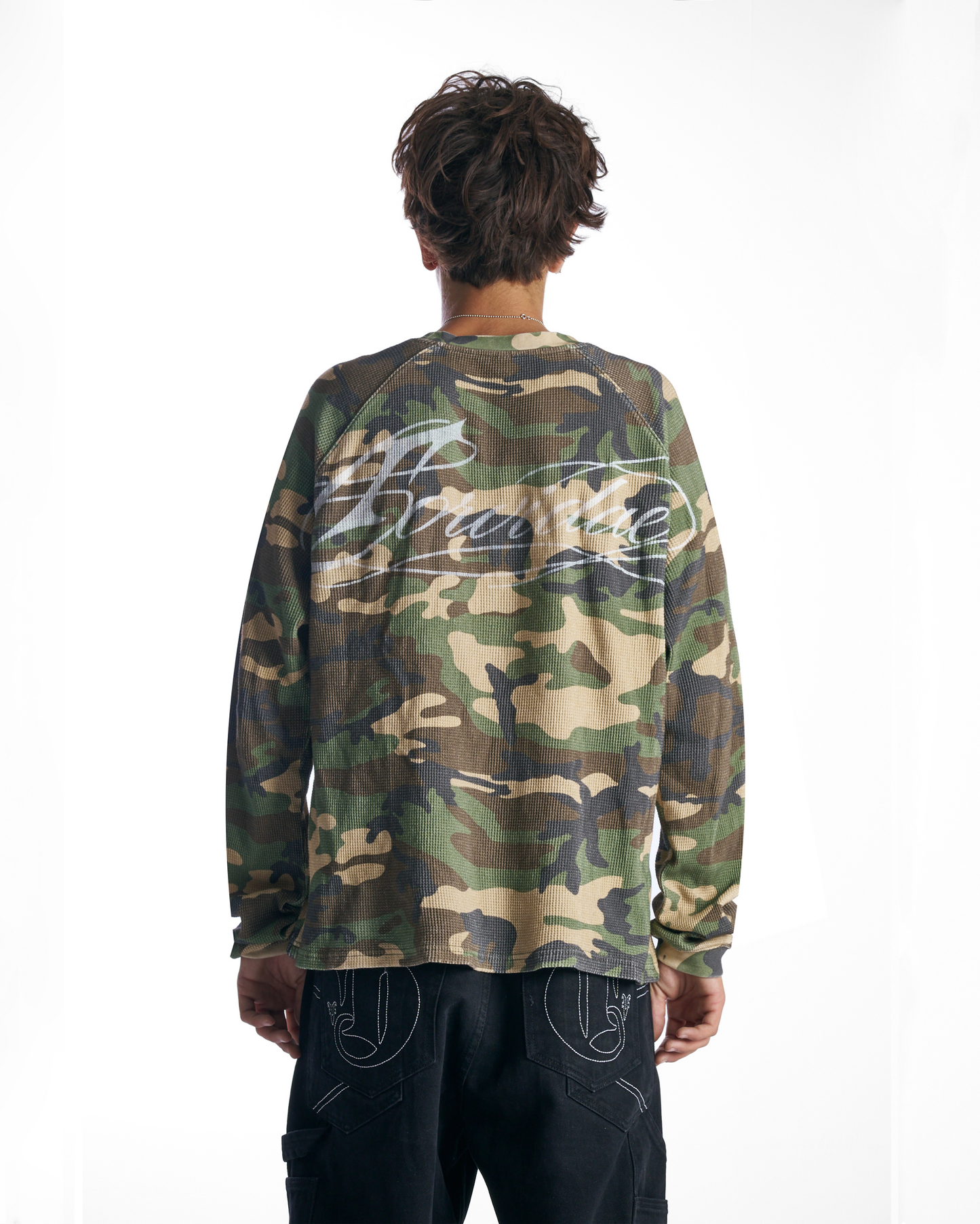Camo Script Raglan Waffle