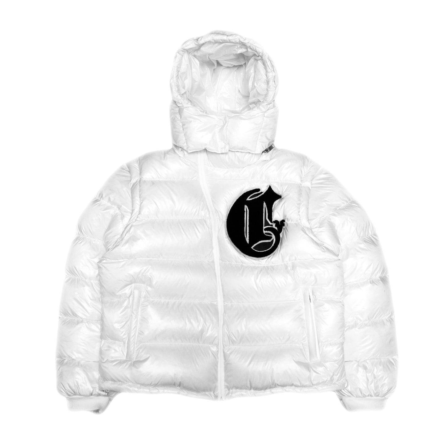 Shiny White V2 Puffer Jacket