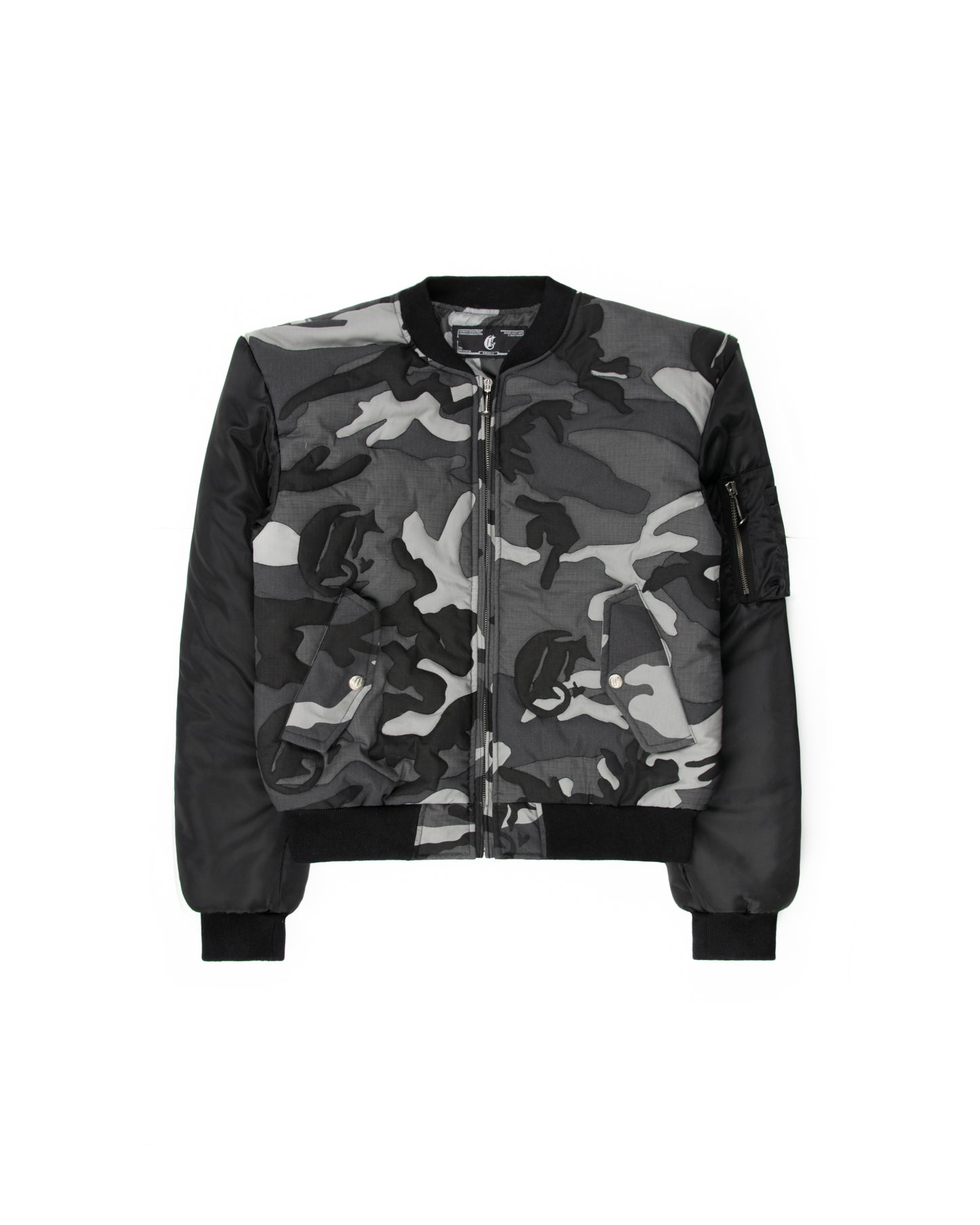 Stitched Snow Camo Bomber