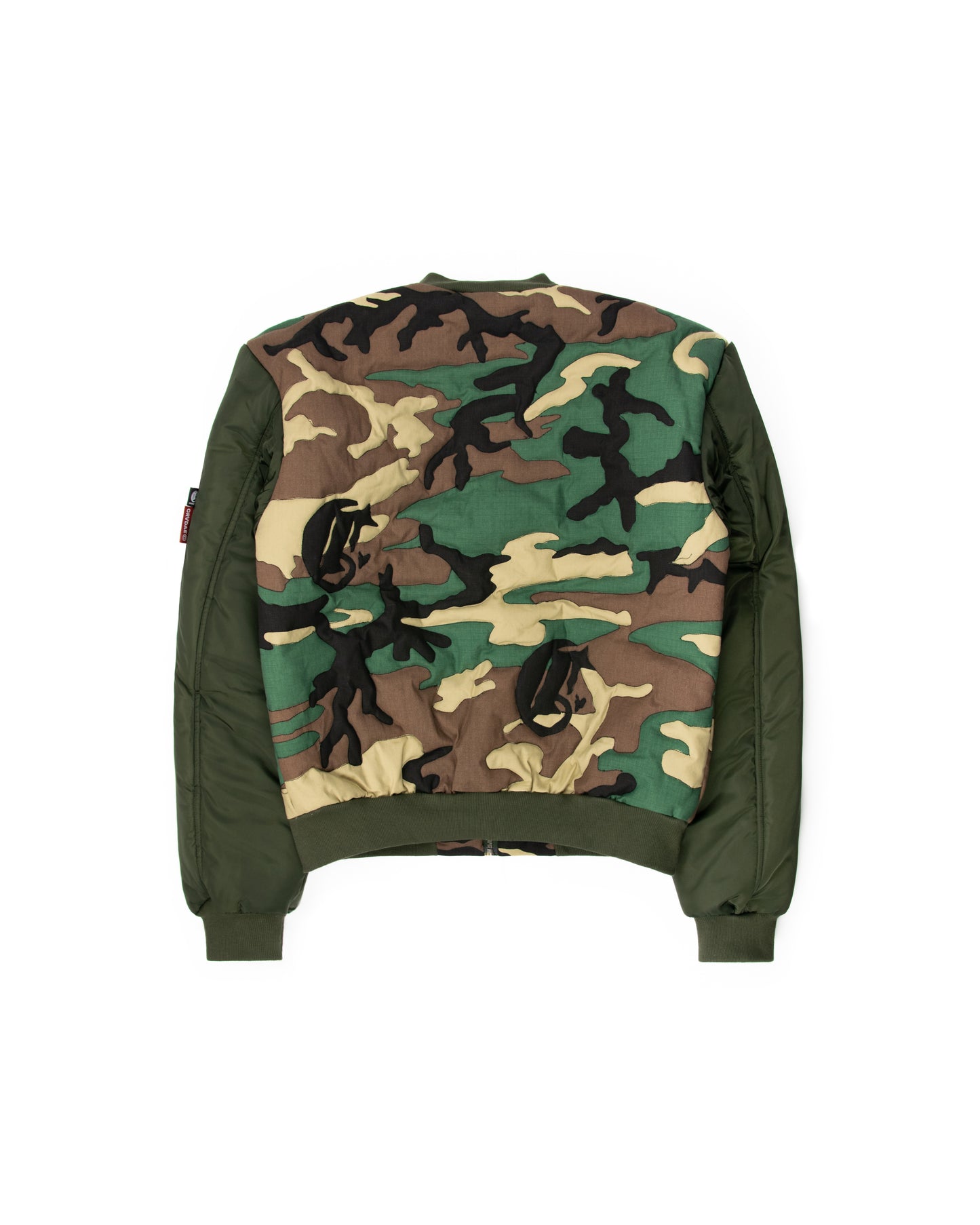 Stitched Woodland Camo Bomber