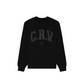 BLACK SILK TRACKSUIT CREWNECK