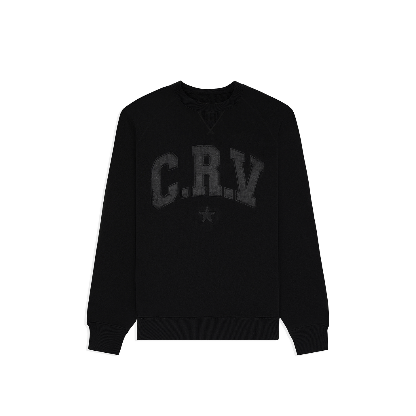 BLACK SILK TRACKSUIT CREWNECK