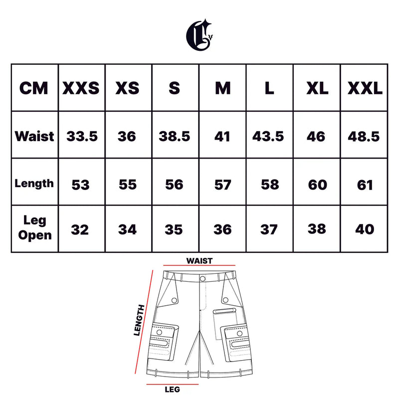 Lago Shorts (Sand) size chart