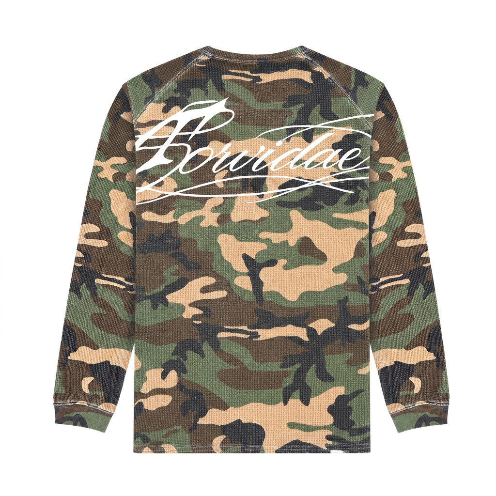 Camo Script Raglan Waffle