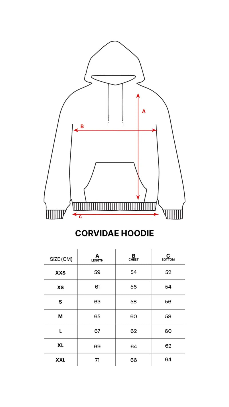 NAVY FINLAND FLAG HOODIE size chart
