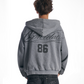 Sun Faded Script Reversible Hoodie Grey