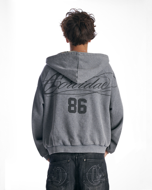 Sun Faded Script Reversible Hoodie Grey