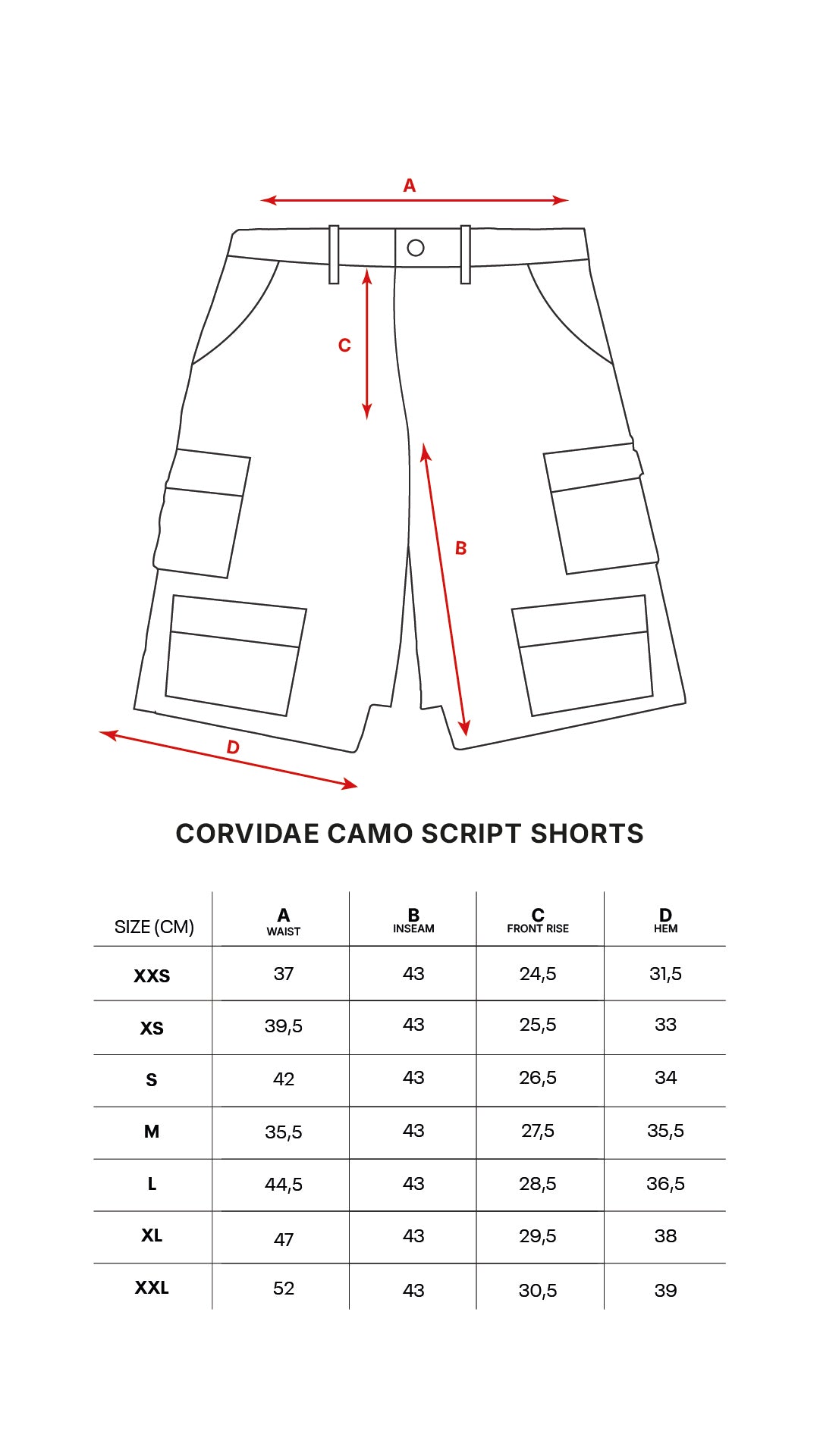 Camo Script Shorts