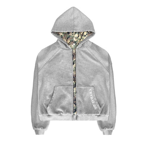 Sun Faded Script Reversible Hoodie Grey