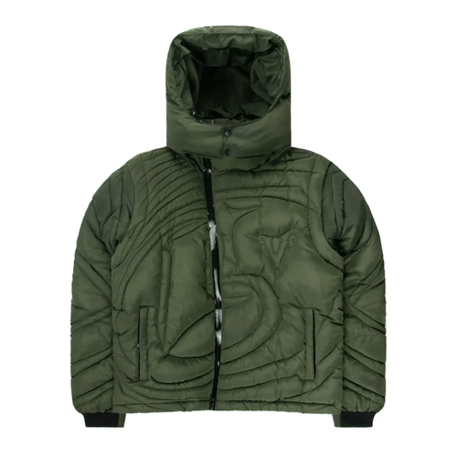 Green Embossed Puffer