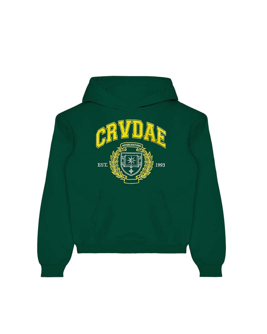 Green Varsity Hoodie Corvidae