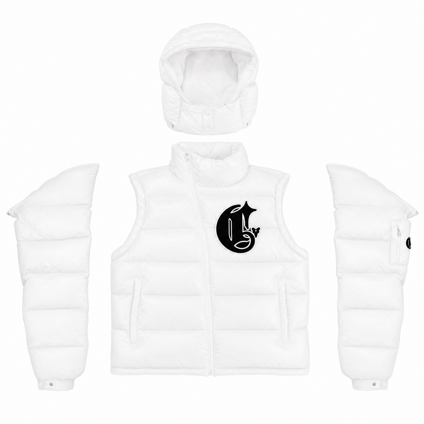 Shiny White Technical Jacket