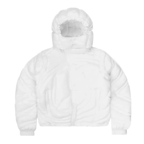 Shiny White Embossed Puffer